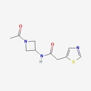 molecular formula C10H13N3O2S B6771332 N-(1-acetylazetidin-3-yl)-2-(1,3-thiazol-5-yl)acetamide 