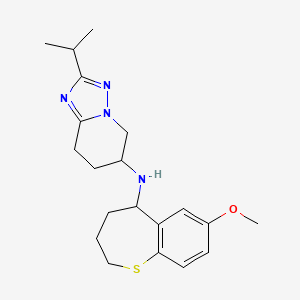 molecular formula C20H28N4OS B6771377 N-(7-methoxy-2,3,4,5-tetrahydro-1-benzothiepin-5-yl)-2-propan-2-yl-5,6,7,8-tetrahydro-[1,2,4]triazolo[1,5-a]pyridin-6-amine 