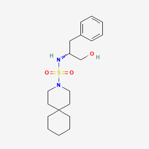 molecular formula C19H30N2O3S B6771412 N-[(2R)-1-hydroxy-3-phenylpropan-2-yl]-3-azaspiro[5.5]undecane-3-sulfonamide 