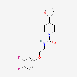 molecular formula C18H24F2N2O3 B6771433 N-[2-(3,4-difluorophenoxy)ethyl]-4-(oxolan-2-yl)piperidine-1-carboxamide 