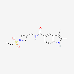 molecular formula C17H23N3O3S B6771438 N-[(1-ethylsulfonylazetidin-3-yl)methyl]-2,3-dimethyl-1H-indole-5-carboxamide 