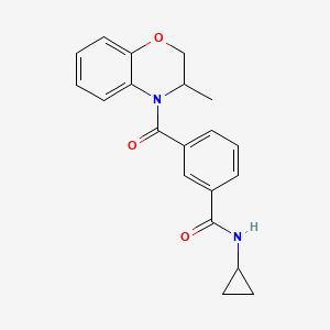 molecular formula C20H20N2O3 B6771446 N-cyclopropyl-3-(3-methyl-2,3-dihydro-1,4-benzoxazine-4-carbonyl)benzamide 