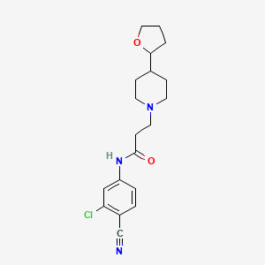 molecular formula C19H24ClN3O2 B6771470 N-(3-chloro-4-cyanophenyl)-3-[4-(oxolan-2-yl)piperidin-1-yl]propanamide 