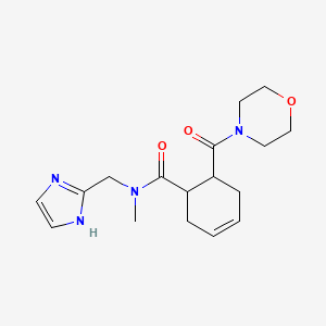 molecular formula C17H24N4O3 B6771484 N-(1H-imidazol-2-ylmethyl)-N-methyl-6-(morpholine-4-carbonyl)cyclohex-3-ene-1-carboxamide 