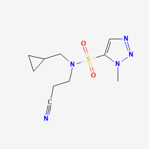 molecular formula C10H15N5O2S B6771626 N-(2-cyanoethyl)-N-(cyclopropylmethyl)-3-methyltriazole-4-sulfonamide 