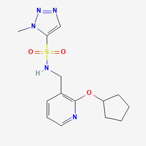 molecular formula C14H19N5O3S B6771634 N-[(2-cyclopentyloxypyridin-3-yl)methyl]-3-methyltriazole-4-sulfonamide 