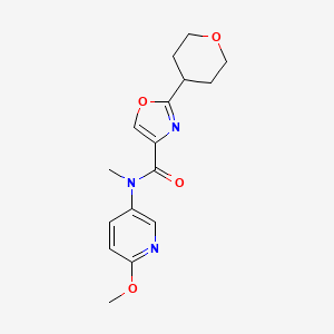 molecular formula C16H19N3O4 B6771651 N-(6-methoxypyridin-3-yl)-N-methyl-2-(oxan-4-yl)-1,3-oxazole-4-carboxamide 