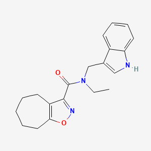 molecular formula C20H23N3O2 B6771702 N-ethyl-N-(1H-indol-3-ylmethyl)-5,6,7,8-tetrahydro-4H-cyclohepta[d][1,2]oxazole-3-carboxamide 