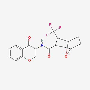 molecular formula C17H16F3NO4 B6771710 N-(4-oxo-2,3-dihydrochromen-3-yl)-3-(trifluoromethyl)-7-oxabicyclo[2.2.1]heptane-2-carboxamide 