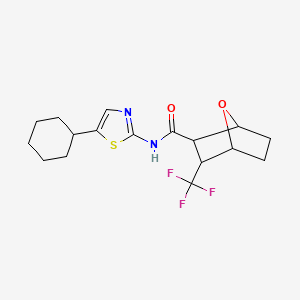 molecular formula C17H21F3N2O2S B6771716 N-(5-cyclohexyl-1,3-thiazol-2-yl)-3-(trifluoromethyl)-7-oxabicyclo[2.2.1]heptane-2-carboxamide 
