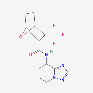 molecular formula C14H17F3N4O2 B6771830 N-(5,6,7,8-tetrahydro-[1,2,4]triazolo[1,5-a]pyridin-8-yl)-3-(trifluoromethyl)-7-oxabicyclo[2.2.1]heptane-2-carboxamide 
