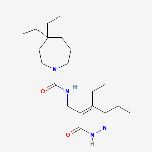 molecular formula C20H34N4O2 B6771864 N-[(3,4-diethyl-6-oxo-1H-pyridazin-5-yl)methyl]-4,4-diethylazepane-1-carboxamide 