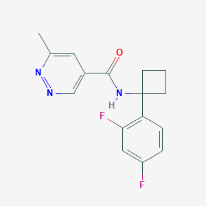 molecular formula C16H15F2N3O B6771933 N-[1-(2,4-difluorophenyl)cyclobutyl]-6-methylpyridazine-4-carboxamide 