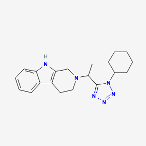 molecular formula C20H26N6 B6772006 2-[1-(1-Cyclohexyltetrazol-5-yl)ethyl]-1,3,4,9-tetrahydropyrido[3,4-b]indole 