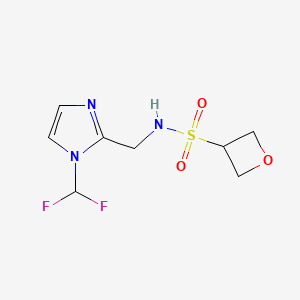 molecular formula C8H11F2N3O3S B6772288 N-[[1-(difluoromethyl)imidazol-2-yl]methyl]oxetane-3-sulfonamide 