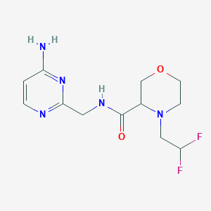 molecular formula C12H17F2N5O2 B6772440 N-[(4-aminopyrimidin-2-yl)methyl]-4-(2,2-difluoroethyl)morpholine-3-carboxamide 