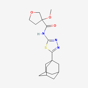molecular formula C18H25N3O3S B6772561 N-[5-(1-adamantyl)-1,3,4-thiadiazol-2-yl]-3-methoxyoxolane-3-carboxamide 