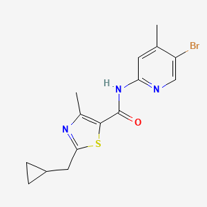 molecular formula C15H16BrN3OS B6772616 N-(5-bromo-4-methylpyridin-2-yl)-2-(cyclopropylmethyl)-4-methyl-1,3-thiazole-5-carboxamide 