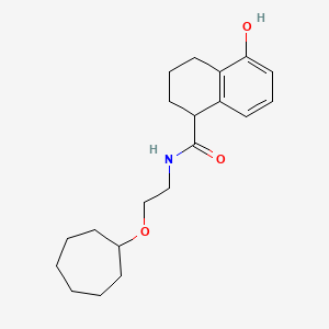 molecular formula C20H29NO3 B6772636 N-(2-cycloheptyloxyethyl)-5-hydroxy-1,2,3,4-tetrahydronaphthalene-1-carboxamide 