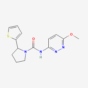 molecular formula C14H16N4O2S B6772666 N-(6-methoxypyridazin-3-yl)-2-thiophen-2-ylpyrrolidine-1-carboxamide 