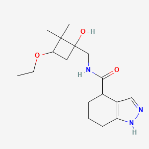 molecular formula C17H27N3O3 B6772705 N-[(3-ethoxy-1-hydroxy-2,2-dimethylcyclobutyl)methyl]-4,5,6,7-tetrahydro-1H-indazole-4-carboxamide 