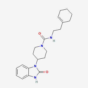 molecular formula C21H28N4O2 B6772735 N-[2-(cyclohexen-1-yl)ethyl]-4-(2-oxo-3H-benzimidazol-1-yl)piperidine-1-carboxamide 