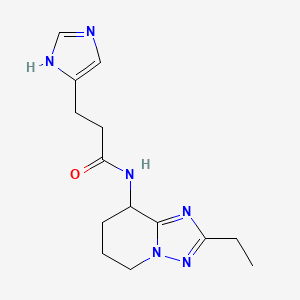 molecular formula C14H20N6O B6772794 N-(2-ethyl-5,6,7,8-tetrahydro-[1,2,4]triazolo[1,5-a]pyridin-8-yl)-3-(1H-imidazol-5-yl)propanamide 