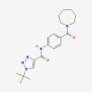 molecular formula C20H27N5O2 B6772893 N-[4-(azepane-1-carbonyl)phenyl]-1-tert-butyltriazole-4-carboxamide 