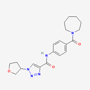 molecular formula C20H25N5O3 B6772898 N-[4-(azepane-1-carbonyl)phenyl]-1-(oxolan-3-yl)triazole-4-carboxamide 