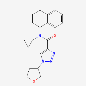 molecular formula C20H24N4O2 B6772953 N-cyclopropyl-1-(oxolan-3-yl)-N-(1,2,3,4-tetrahydronaphthalen-1-yl)triazole-4-carboxamide 