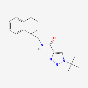 molecular formula C18H22N4O B6773078 N-(1a,2,3,7b-tetrahydro-1H-cyclopropa[a]naphthalen-1-yl)-1-tert-butyltriazole-4-carboxamide 