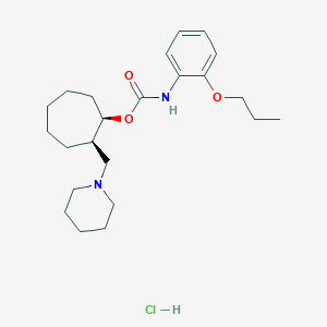 Carbamic acid, (2-propoxyphenyl)-, 2-(1-piperidinylmethyl)cycloheptyl ester, monohydrochloride, cis-