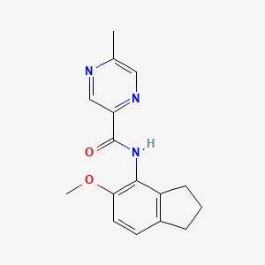 molecular formula C16H17N3O2 B6773222 N-(5-methoxy-2,3-dihydro-1H-inden-4-yl)-5-methylpyrazine-2-carboxamide 