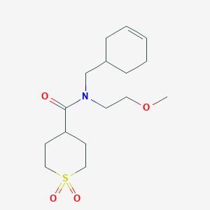 molecular formula C16H27NO4S B6773323 N-(cyclohex-3-en-1-ylmethyl)-N-(2-methoxyethyl)-1,1-dioxothiane-4-carboxamide 