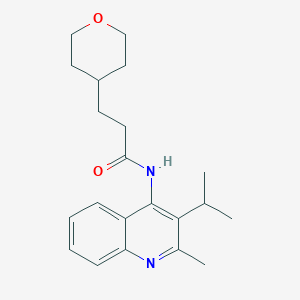 molecular formula C21H28N2O2 B6773416 N-(2-methyl-3-propan-2-ylquinolin-4-yl)-3-(oxan-4-yl)propanamide 