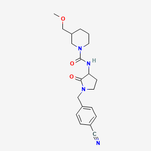 molecular formula C20H26N4O3 B6773602 N-[1-[(4-cyanophenyl)methyl]-2-oxopyrrolidin-3-yl]-3-(methoxymethyl)piperidine-1-carboxamide 