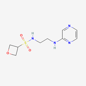 molecular formula C9H14N4O3S B6773669 N-[2-(pyrazin-2-ylamino)ethyl]oxetane-3-sulfonamide 