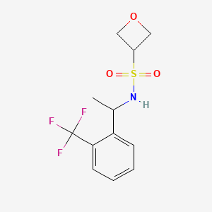 molecular formula C12H14F3NO3S B6773676 N-[1-[2-(trifluoromethyl)phenyl]ethyl]oxetane-3-sulfonamide 