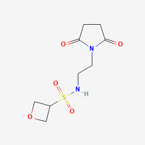 molecular formula C9H14N2O5S B6773684 N-[2-(2,5-dioxopyrrolidin-1-yl)ethyl]oxetane-3-sulfonamide 