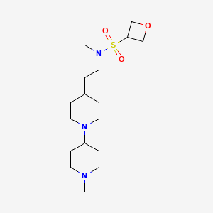 molecular formula C17H33N3O3S B6773751 N-methyl-N-[2-[1-(1-methylpiperidin-4-yl)piperidin-4-yl]ethyl]oxetane-3-sulfonamide 