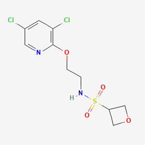 molecular formula C10H12Cl2N2O4S B6773757 N-[2-(3,5-dichloropyridin-2-yl)oxyethyl]oxetane-3-sulfonamide 