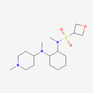 molecular formula C17H33N3O3S B6773769 N-methyl-N-[2-[methyl-(1-methylpiperidin-4-yl)amino]cyclohexyl]oxetane-3-sulfonamide 