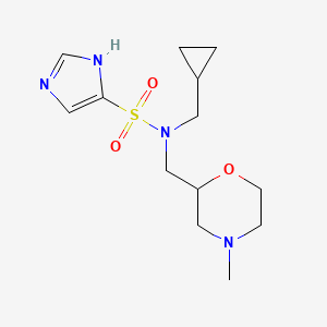 molecular formula C13H22N4O3S B6773797 N-(cyclopropylmethyl)-N-[(4-methylmorpholin-2-yl)methyl]-1H-imidazole-5-sulfonamide 
