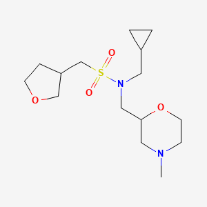 molecular formula C15H28N2O4S B6773798 N-(cyclopropylmethyl)-N-[(4-methylmorpholin-2-yl)methyl]-1-(oxolan-3-yl)methanesulfonamide 