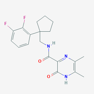 molecular formula C19H21F2N3O2 B6773925 N-[[1-(2,3-difluorophenyl)cyclopentyl]methyl]-5,6-dimethyl-2-oxo-1H-pyrazine-3-carboxamide 