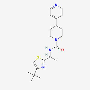 molecular formula C20H28N4OS B6773998 N-[1-(4-tert-butyl-1,3-thiazol-2-yl)ethyl]-4-pyridin-4-ylpiperidine-1-carboxamide 