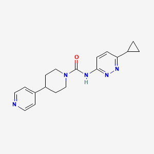 molecular formula C18H21N5O B6774063 N-(6-cyclopropylpyridazin-3-yl)-4-pyridin-4-ylpiperidine-1-carboxamide 