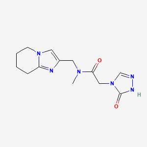 molecular formula C13H18N6O2 B6774114 N-methyl-2-(5-oxo-1H-1,2,4-triazol-4-yl)-N-(5,6,7,8-tetrahydroimidazo[1,2-a]pyridin-2-ylmethyl)acetamide 