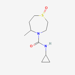 molecular formula C10H18N2O2S B6774159 N-cyclopropyl-5-methyl-1-oxo-1,4-thiazepane-4-carboxamide 