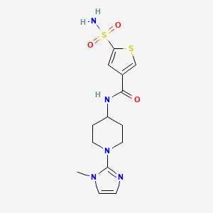 molecular formula C14H19N5O3S2 B6774429 N-[1-(1-methylimidazol-2-yl)piperidin-4-yl]-5-sulfamoylthiophene-3-carboxamide 